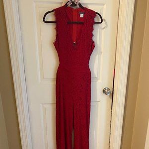 VENUS Red OPEN BACK Lace Jumpsuit - NEVER WORN